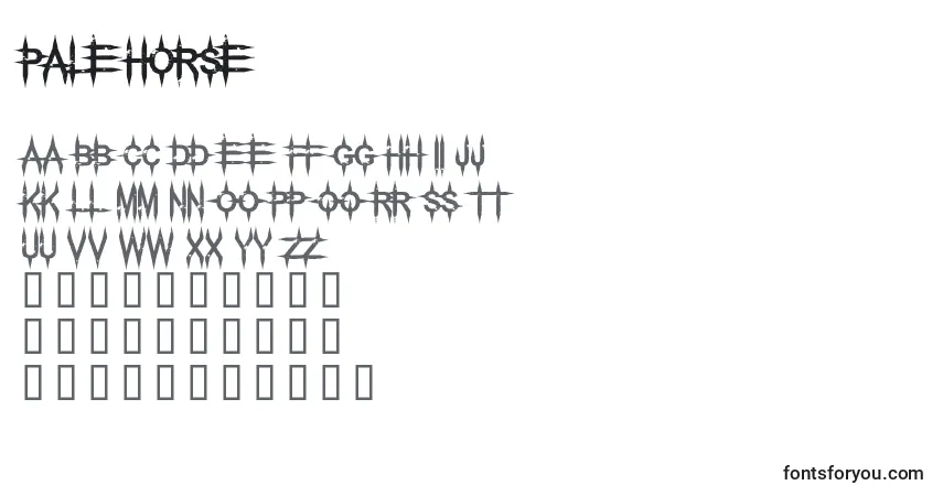 Schriftart Palehorse (116924) – Alphabet, Zahlen, spezielle Symbole