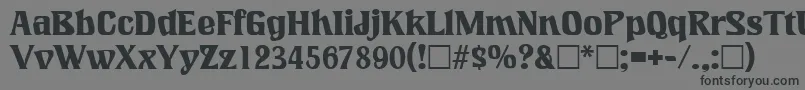 Więcej informacji o czcionce LookingglassRegular Czcionka LookingglassRegular – czarne czcionki na szarym tle