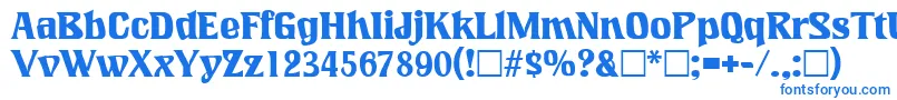 フォントLookingglassRegular – 白い背景に青い文字