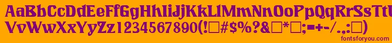 LookingglassRegular Font – Purple Fonts on Orange Background