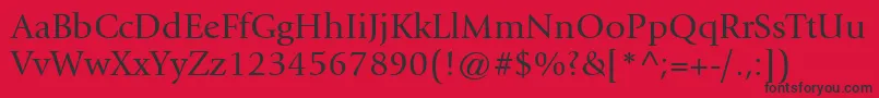 GiovanniitcttBook Font – Black Fonts on Red Background