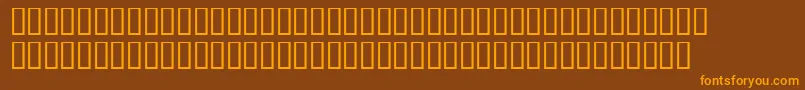 Vehement-Schriftart – Orangefarbene Schriften auf braunem Hintergrund