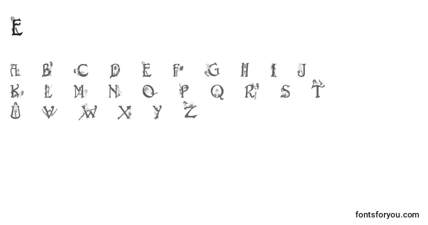 Czcionka Eroticapssolid – alfabet, cyfry, specjalne znaki