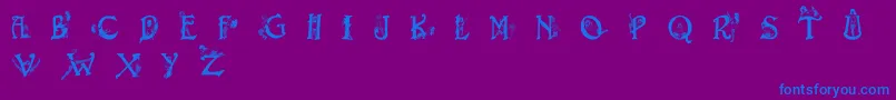 Eroticapssolid-Schriftart – Blaue Schriften auf violettem Hintergrund