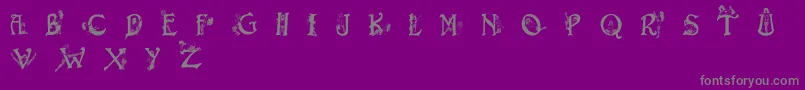 フォントEroticapssolid – 紫の背景に灰色の文字