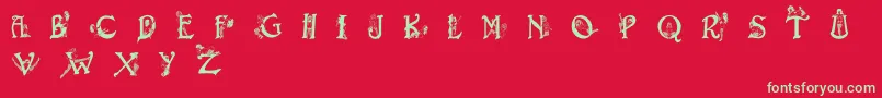 フォントEroticapssolid – 赤い背景に緑の文字