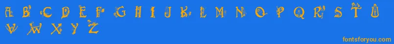 Eroticapssolid Font – Orange Fonts on Blue Background