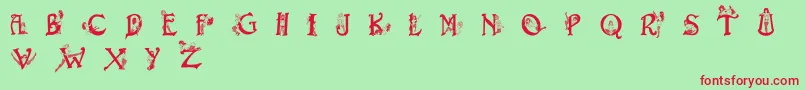 Eroticapssolid-Schriftart – Rote Schriften auf grünem Hintergrund