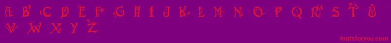 フォントEroticapssolid – 紫の背景に赤い文字
