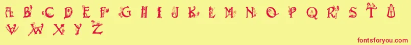 Eroticapssolid Font – Red Fonts on Yellow Background