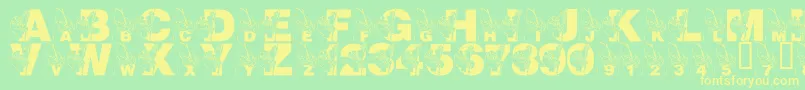 fuente LmsMrJeremyFisher – Fuentes Amarillas Sobre Fondo Verde