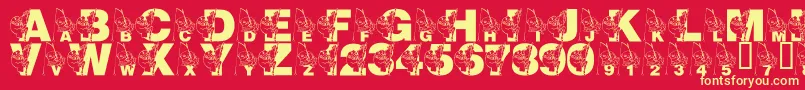 LmsMrJeremyFisher Font – Yellow Fonts on Red Background
