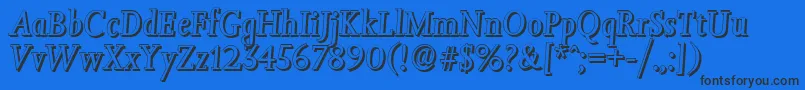 JessicashadowItalic Font – Black Fonts on Blue Background