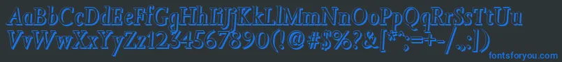JessicashadowItalic Font – Blue Fonts on Black Background