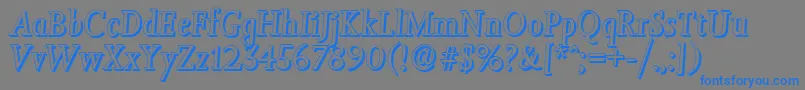 フォントJessicashadowItalic – 灰色の背景に青い文字