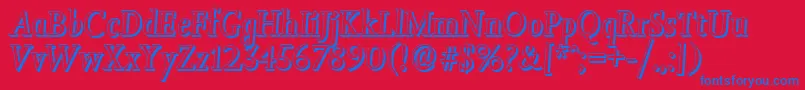 JessicashadowItalic Font – Blue Fonts on Red Background