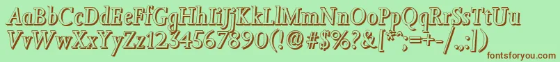 JessicashadowItalic Font – Brown Fonts on Green Background