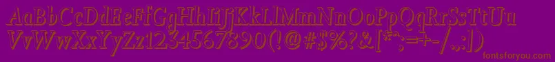Шрифт JessicashadowItalic – коричневые шрифты на фиолетовом фоне