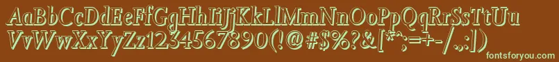 JessicashadowItalic Font – Green Fonts on Brown Background