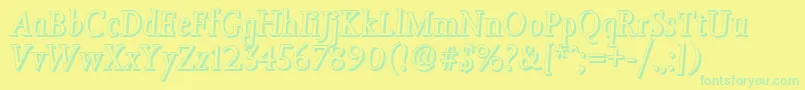 Czcionka JessicashadowItalic – zielone czcionki na żółtym tle