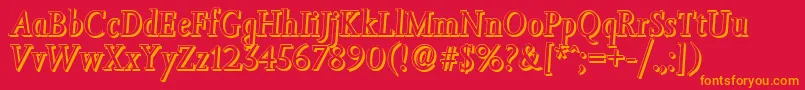 JessicashadowItalic Font – Orange Fonts on Red Background
