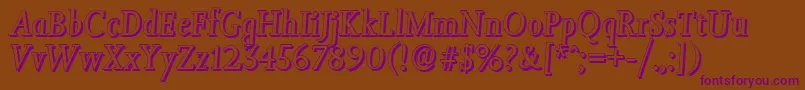 JessicashadowItalic Font – Purple Fonts on Brown Background