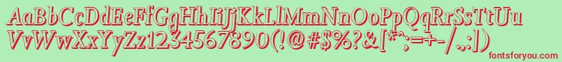 JessicashadowItalic Font – Red Fonts on Green Background