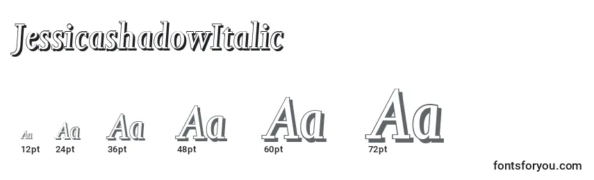 JessicashadowItalic Font Sizes