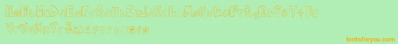 FreeNightsAndWeekends Font – Orange Fonts on Green Background