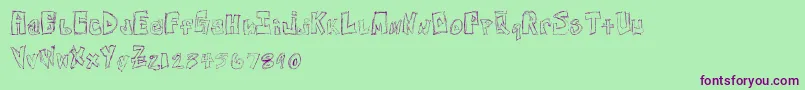 FreeNightsAndWeekends Font – Purple Fonts on Green Background