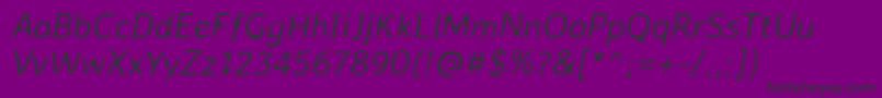 フォントAveriasanslibreLightitalic – 紫の背景に黒い文字