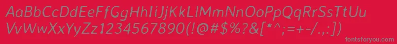 AveriasanslibreLightitalic Font – Gray Fonts on Red Background