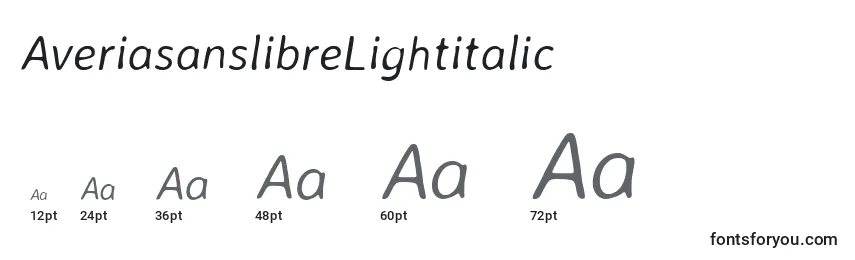 Größen der Schriftart AveriasanslibreLightitalic
