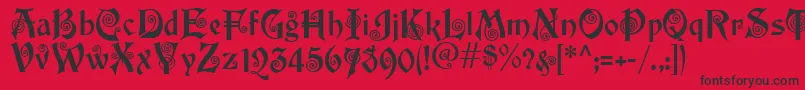 Akapotsley Font – Black Fonts on Red Background