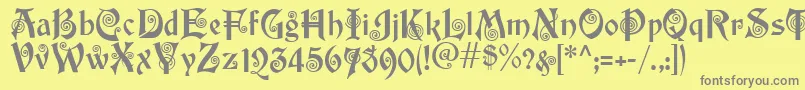 フォントAkapotsley – 黄色の背景に灰色の文字