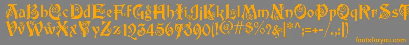 Akapotsley Font – Orange Fonts on Gray Background