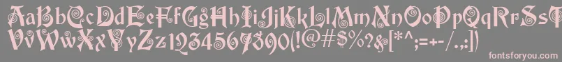 Fonte Akapotsley – fontes rosa em um fundo cinza
