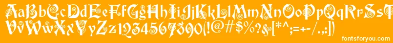 Akapotsley Font – White Fonts on Orange Background