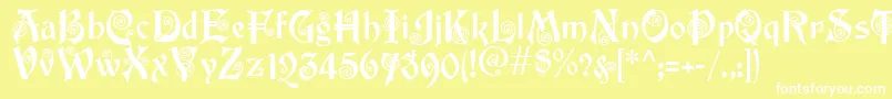 Akapotsley Font – White Fonts on Yellow Background