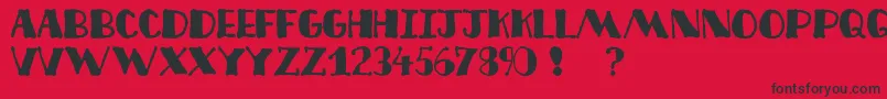 Decofree-Schriftart – Schwarze Schriften auf rotem Hintergrund