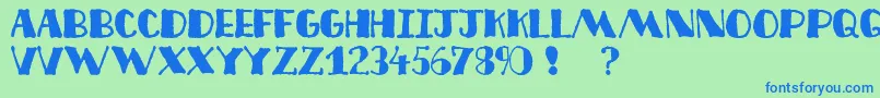 Decofree Font – Blue Fonts on Green Background