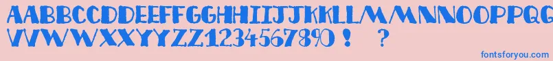 フォントDecofree – ピンクの背景に青い文字