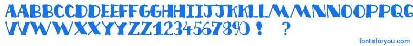 フォントDecofree – 白い背景に青い文字