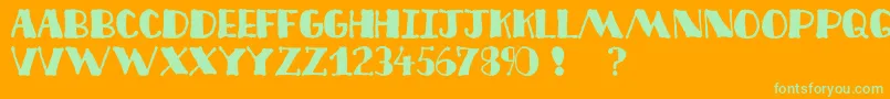 Decofree-fontti – vihreät fontit oranssilla taustalla