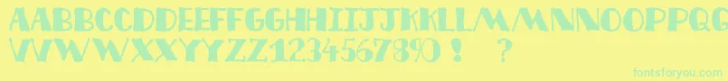 Decofree Font – Green Fonts on Yellow Background