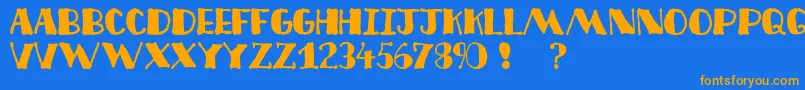 Decofree Font – Orange Fonts on Blue Background