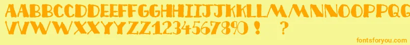 Decofree Font – Orange Fonts on Yellow Background