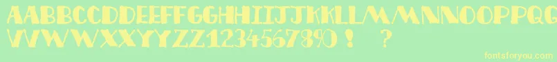 Decofree Font – Yellow Fonts on Green Background