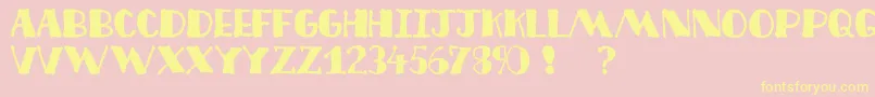 Decofree-fontti – keltaiset fontit vaaleanpunaisella taustalla