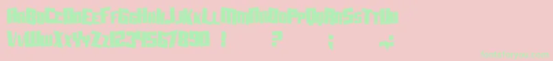 SfAftershockDebrisCondsolid Font – Green Fonts on Pink Background